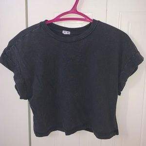 bleached black crop top - nwot